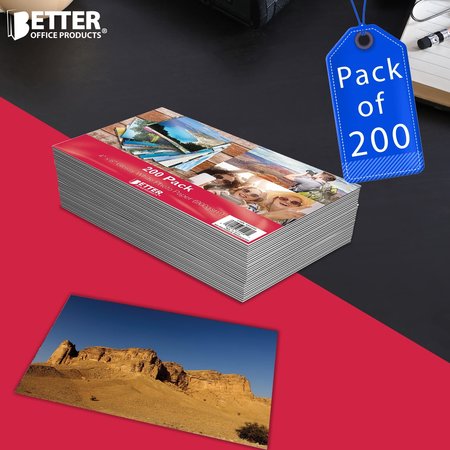 Better Office Products Glossy Photo Paper, 4 x 6 Inch, 200 Sheets, 200 gsm, 200PK 32208